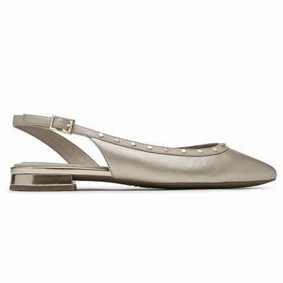 Flats Rockport Total Motion Zuly Studded Slingback Mulher Prateadas PT-64319